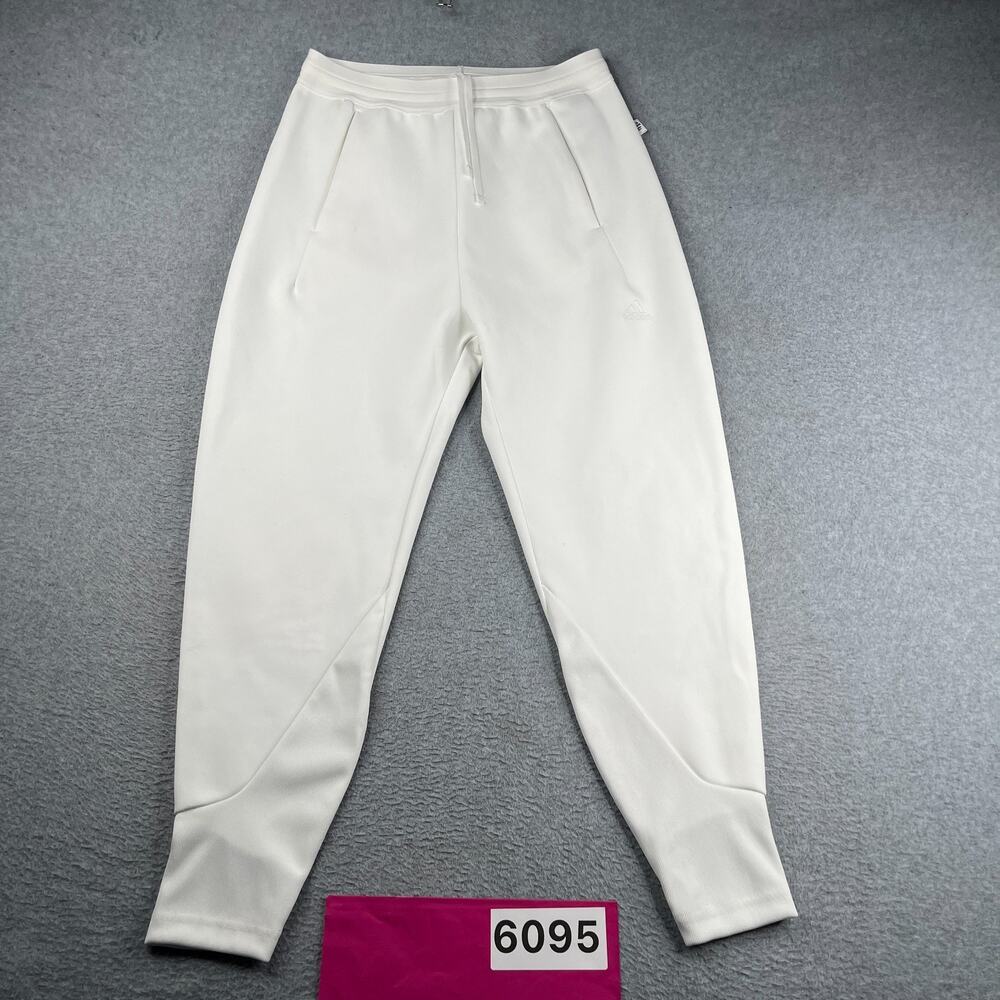 Adidas Active Sweatpants Womens Small White Draw String Pockets Tapered *SEE